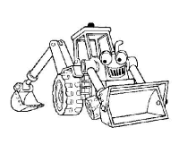 A coloring page of bob the builder